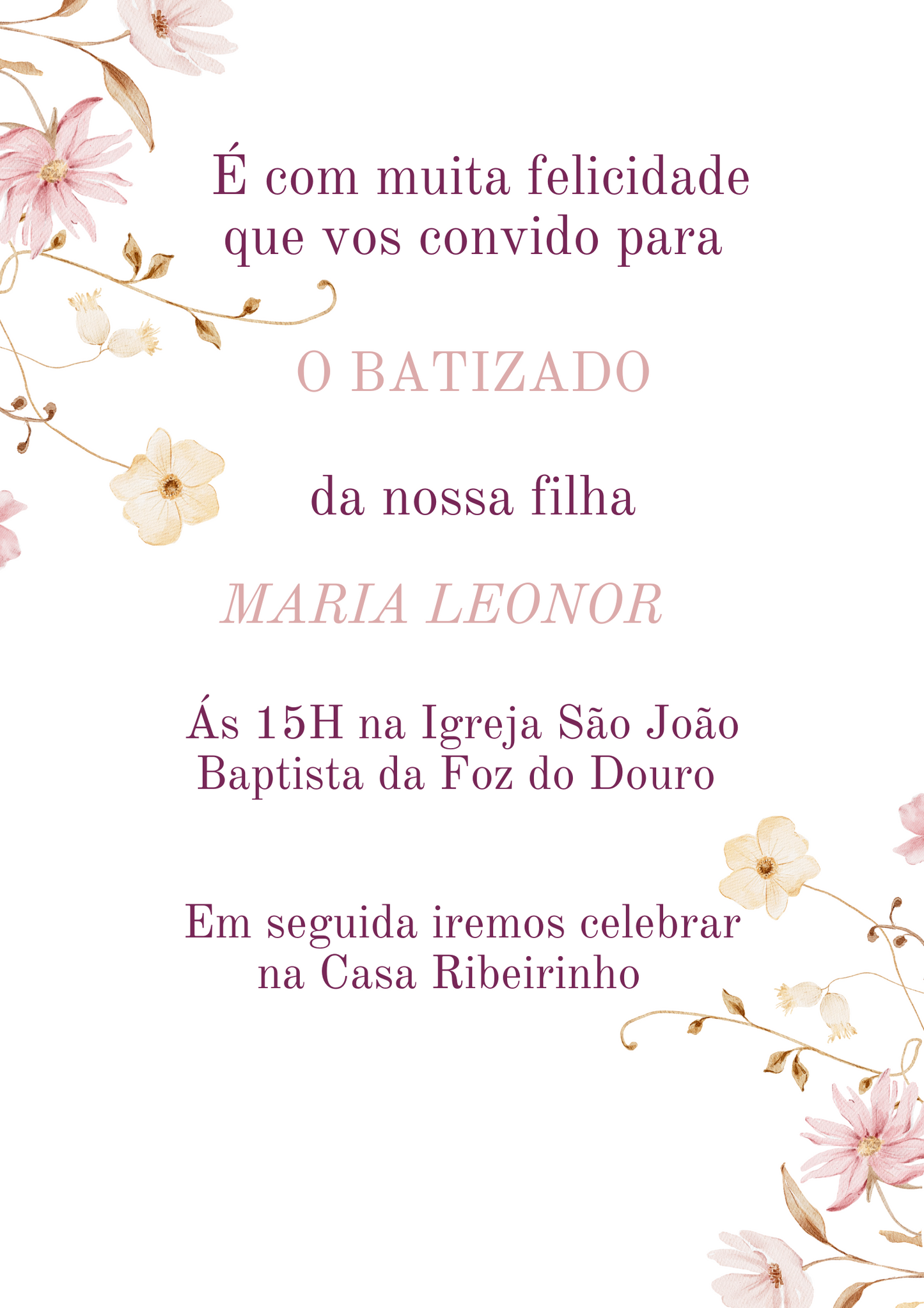 convite batismo