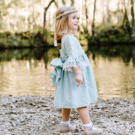 vestido em linho de cor 1