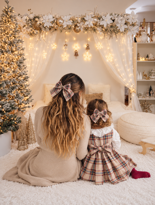 Bege e floral: os tecidos que inspiraram a Coleção de Natal BabyPopIt