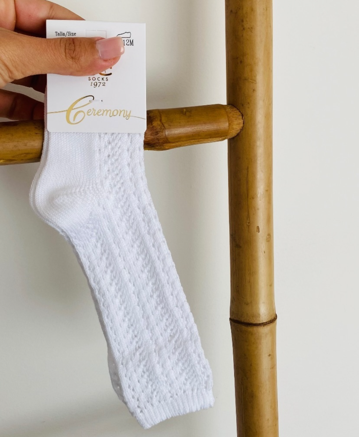 White Perforated Socks