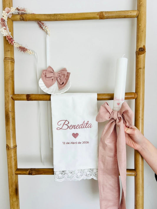 Conjunto de batismo coração