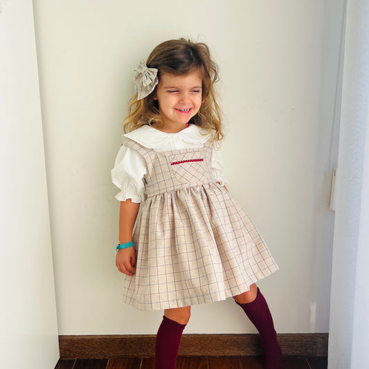 Saia vestido tartan bege (sem túnica)