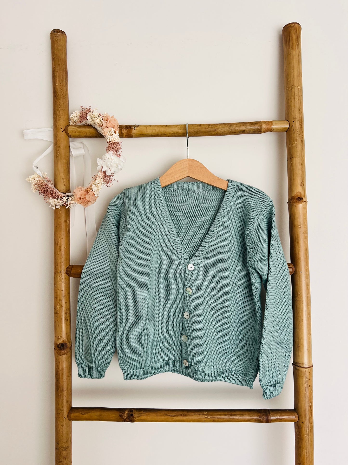 Knitted Jacket with V-Neck