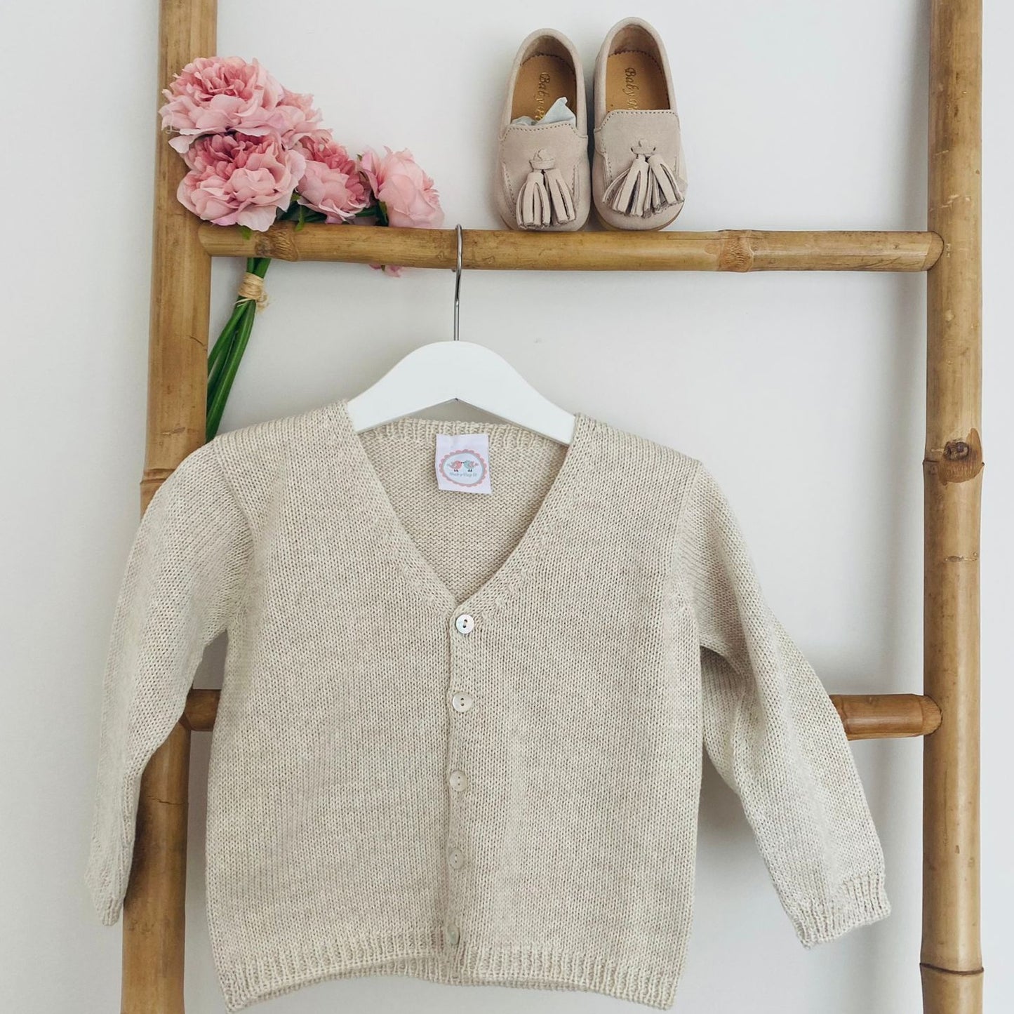 Knitted Jacket with V-Neck