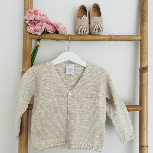 Knitted Jacket with V-Neck