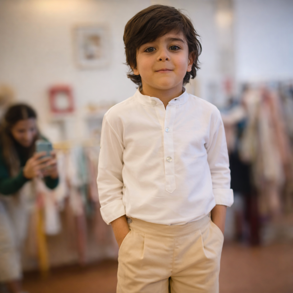 Placket Shirt with Priest Collar