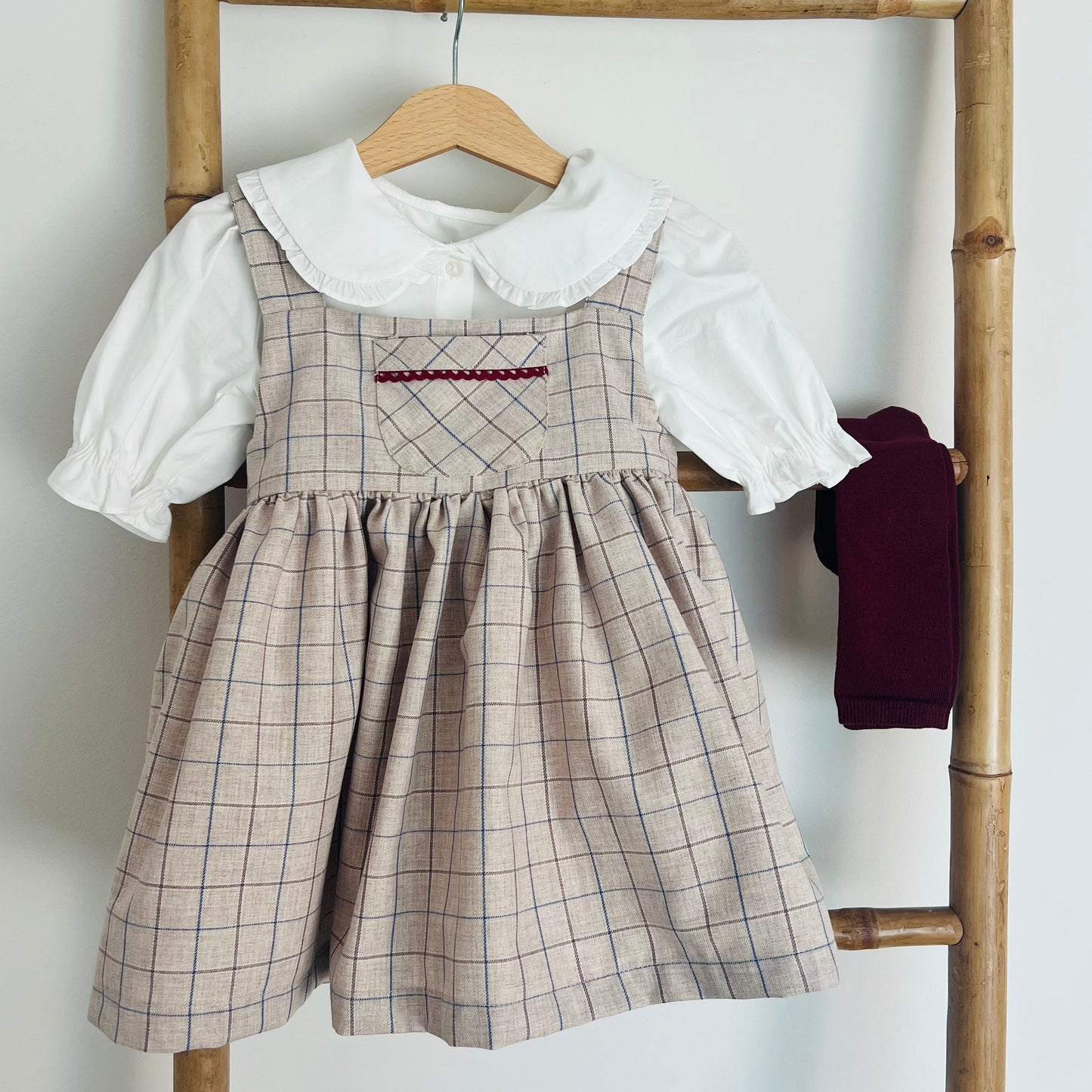 Saia vestido tartan bege (sem túnica)