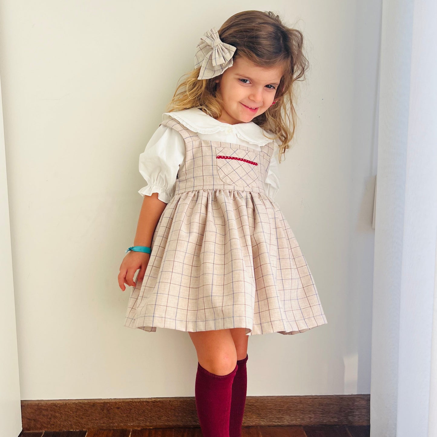 Saia vestido tartan bege (sem túnica)