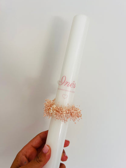 Conjunto de batismo com flores