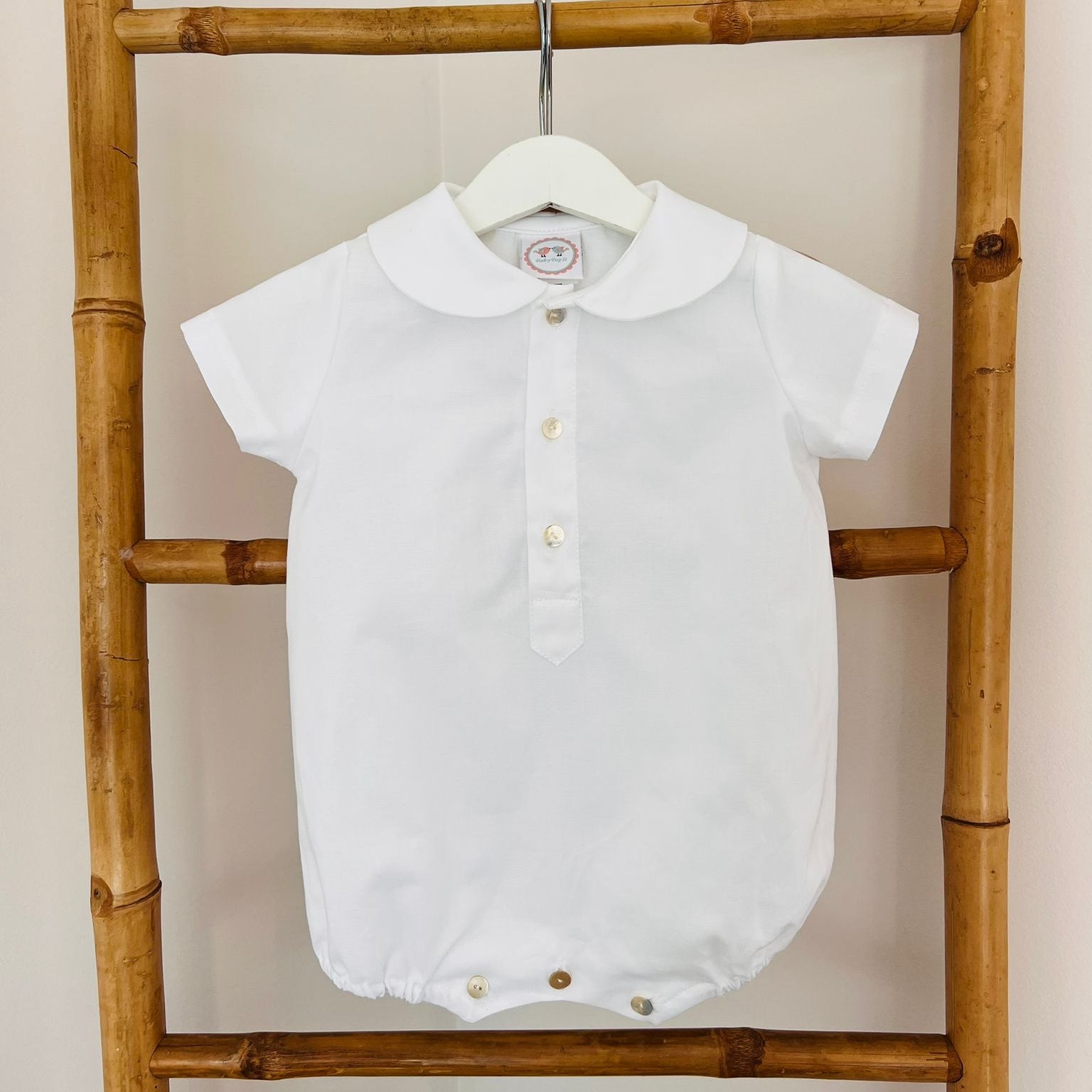 Camisa Body menino para batizado branca 
