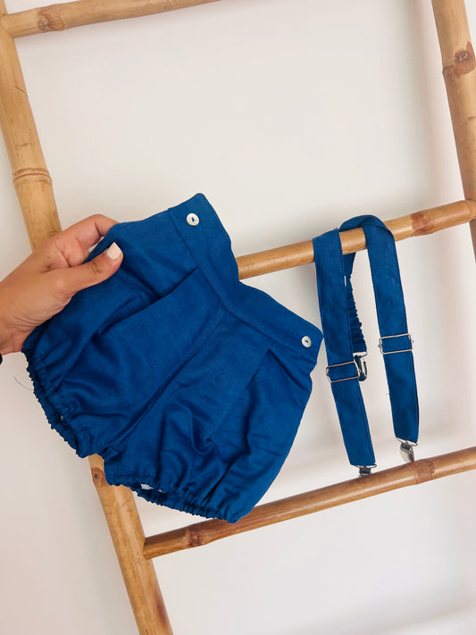 calcao bloomer suspensorios 18 meses azul
