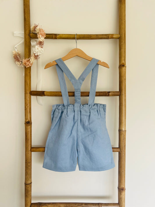 Pantalones cortos con tirantes azules Azafata