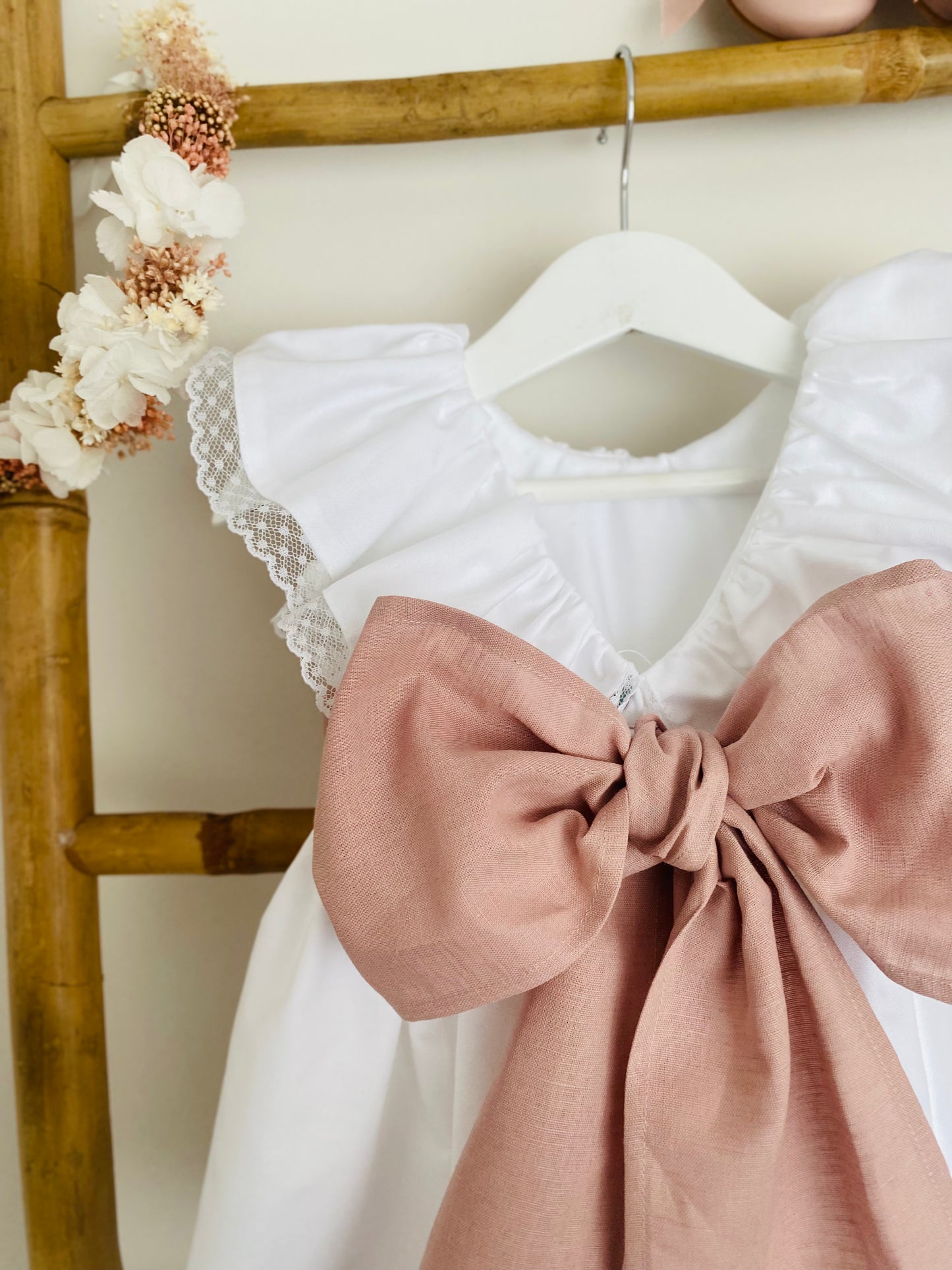 Kika White Optical Dress with Lace Collar