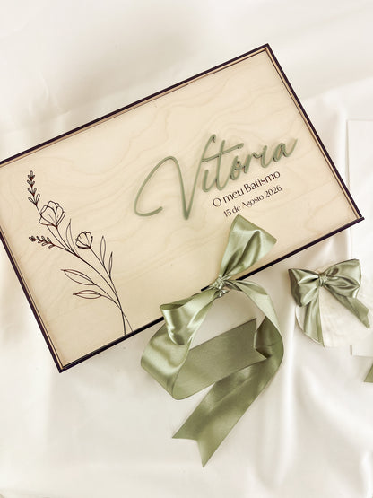 Caixa de Batismo com nome em acrilico