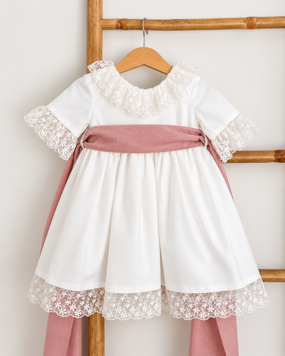 Vestido de cerimónia para menina criança com renda 