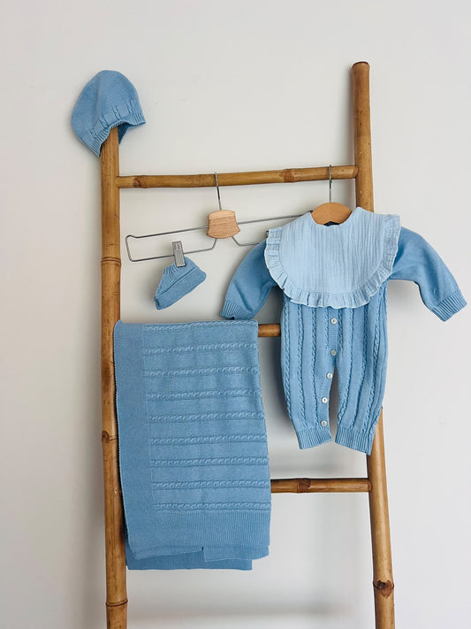 Primeira roupa maternidade bebe azul