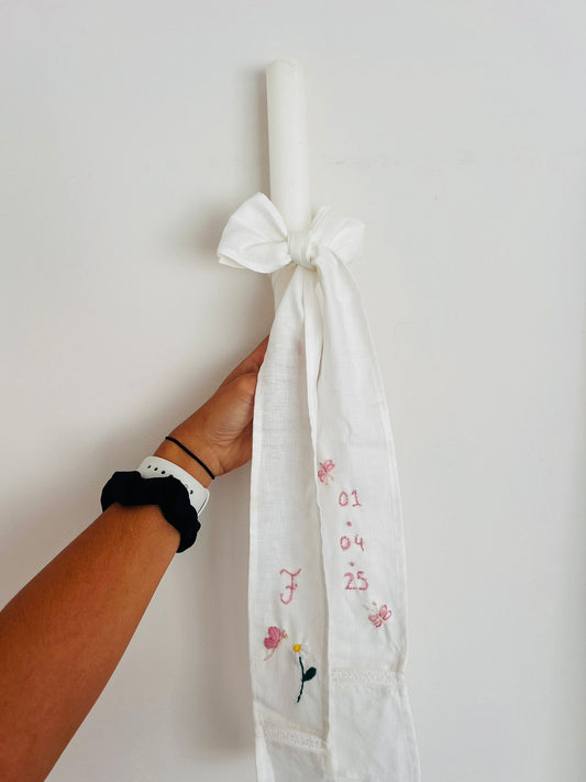 Bordado Personalizado na Faixa da Vela