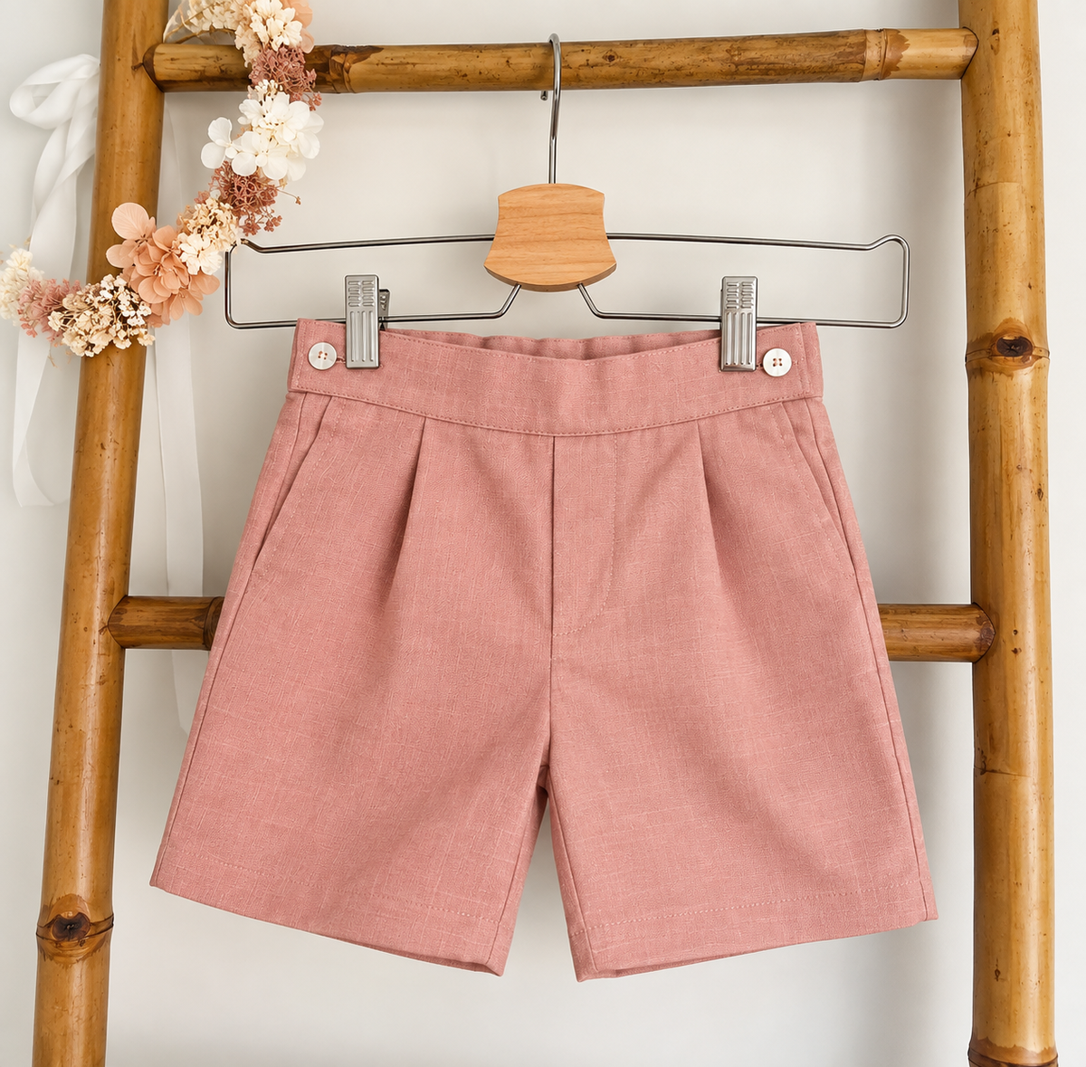 calção rosa de cerimonia menino 3 anos