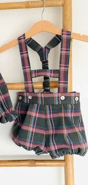 calção Bloomer xadrez criança