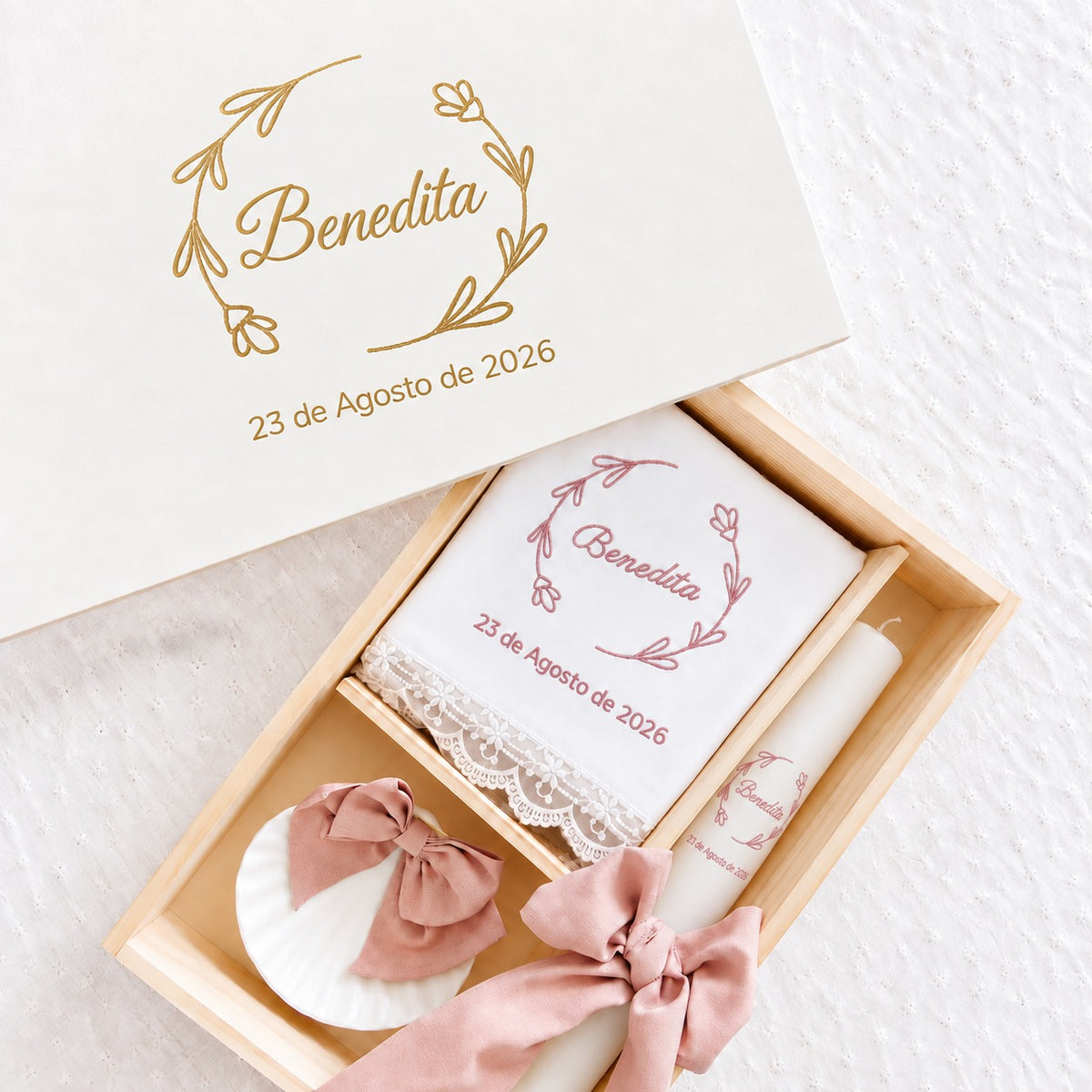 conjunto de batismo personalizavel