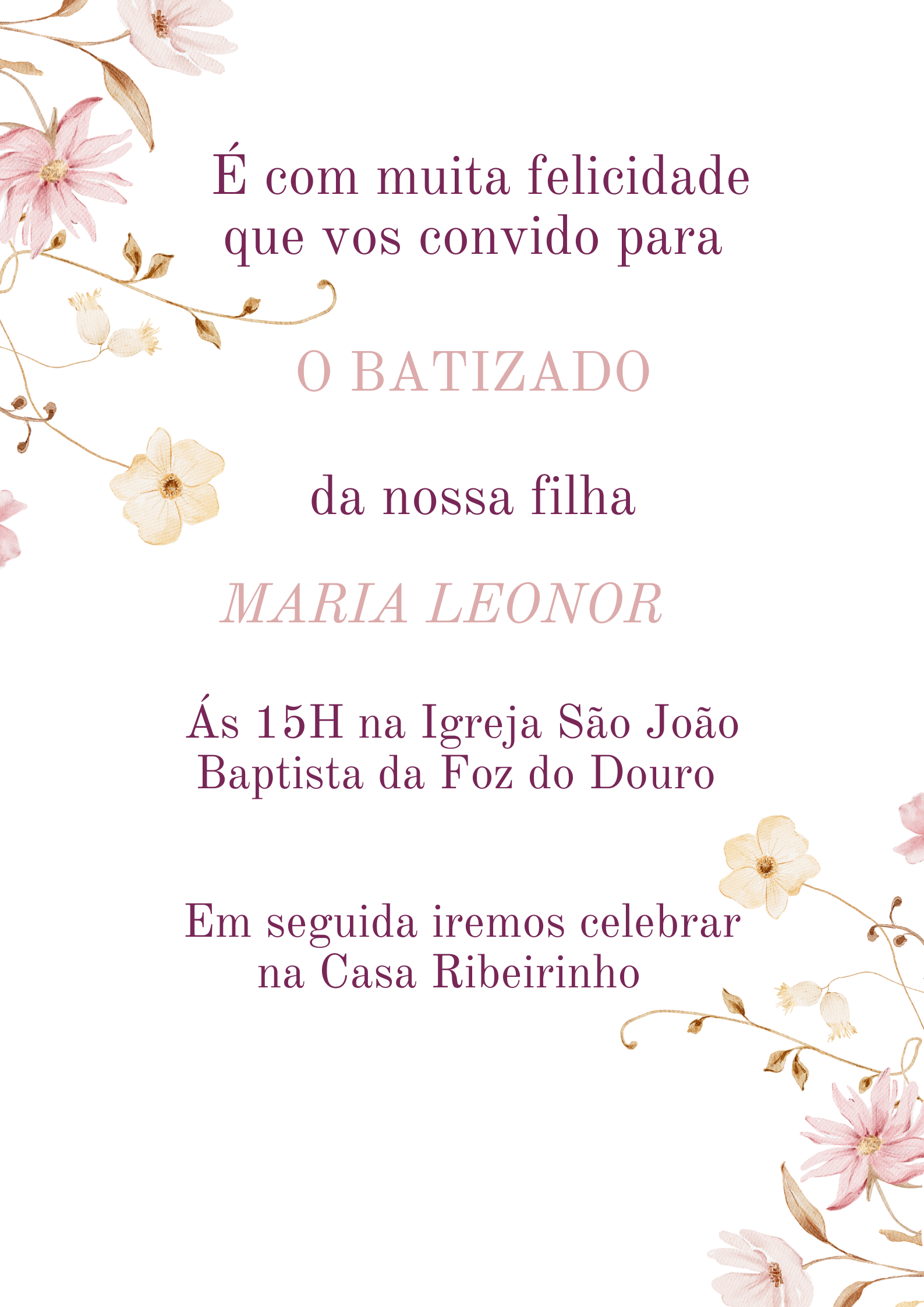 convite batismo