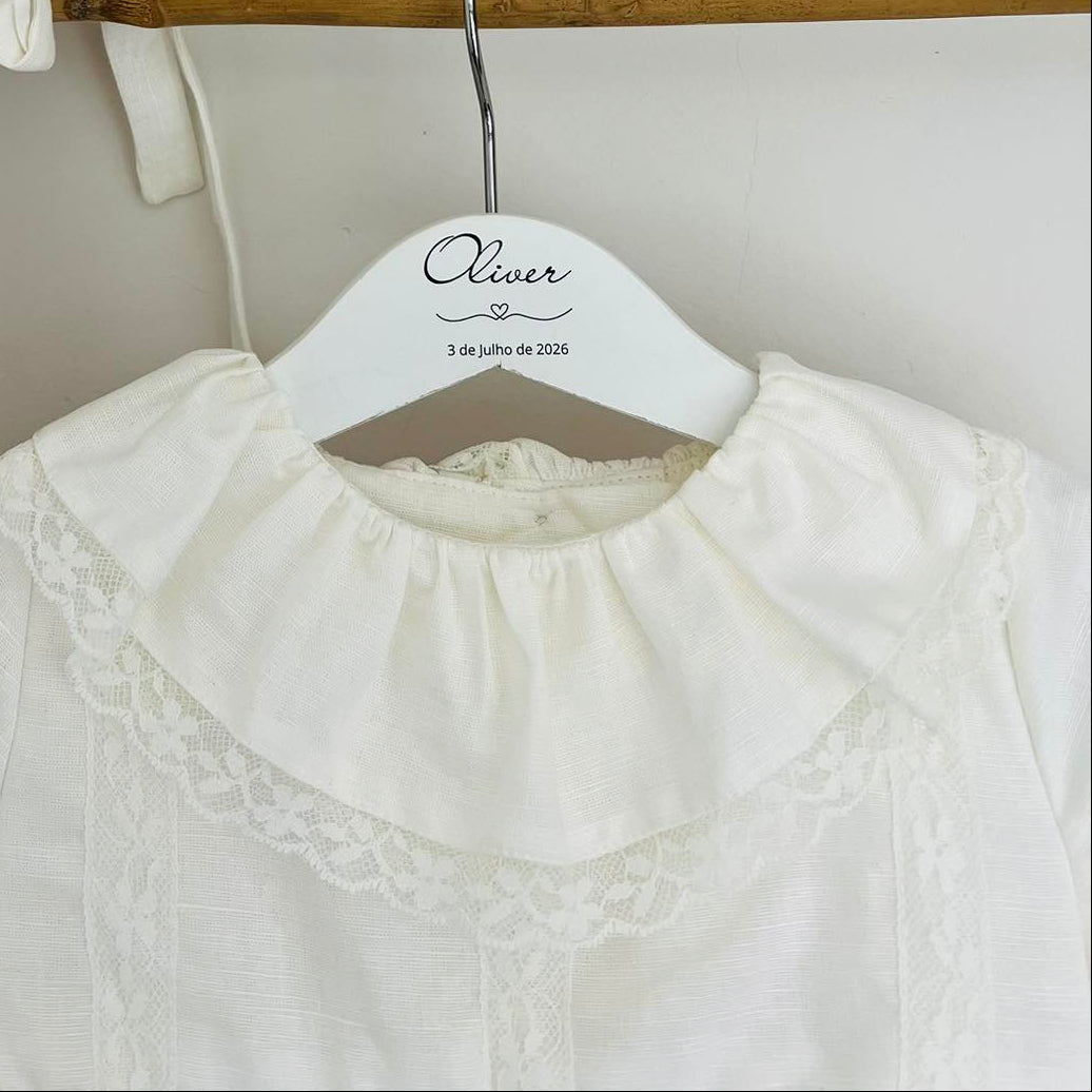 cruzeta cabide de batismo personalizada com nome