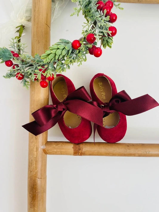 sapatos vermelhos natal cerimonia bebe menina