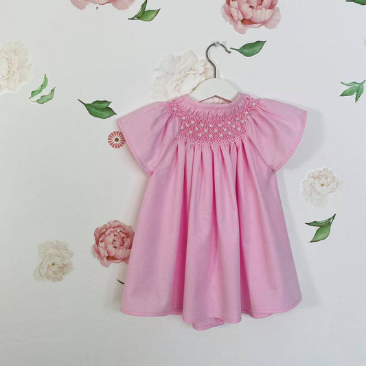 Vestido rosa de panal