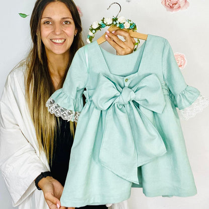 vestido em linho de cor 4